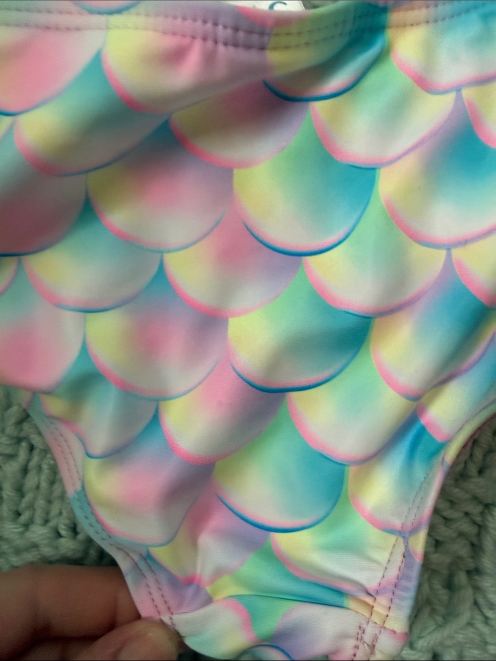Girls' Mermaid Scale Ruffle Two-Piece Swim Set - Pink Multicolor from Shelloha - Picture 5 of 7